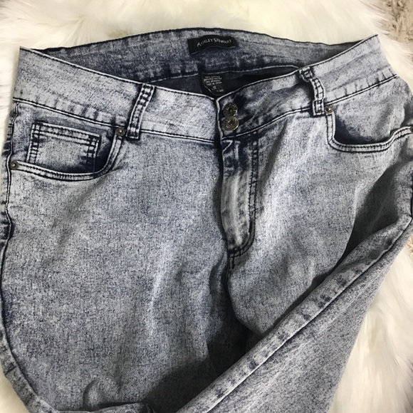 Ashley Stewart blue mineral wash skinny jeans 12 - Picture 2 of 5
